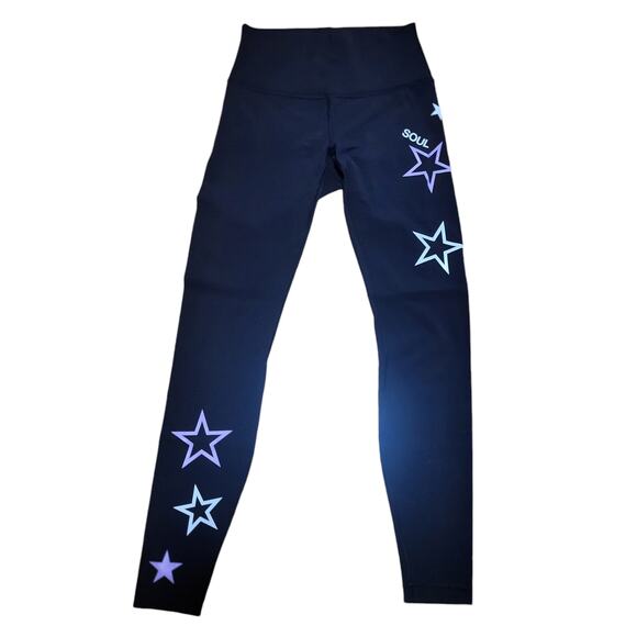 Lululemon/soul cycle black star workout leggings, size 6 - Picture 1 of 5